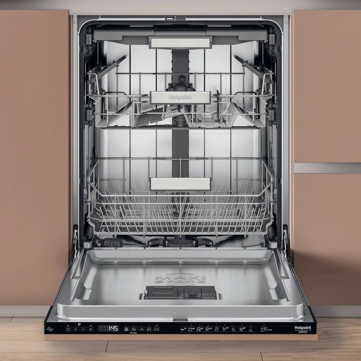 Máquina de Lavar Loiça Encastrável Hotpoint H7I HP40 L 3º Cesto, de 15 Conjuntos e 60 cm - Painel Preto Preto-3