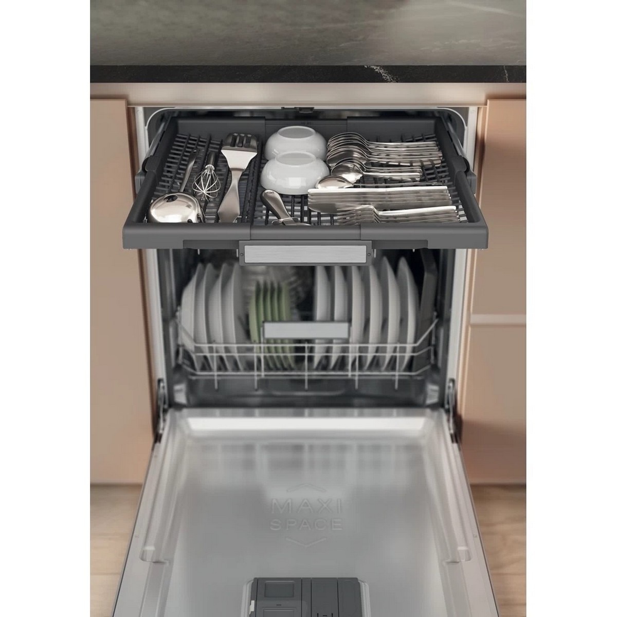 Máquina de Lavar Loiça Encastrável Hotpoint H7I HP40 L 3º Cesto, de 15 Conjuntos e 60 cm - Painel Preto Preto-8
