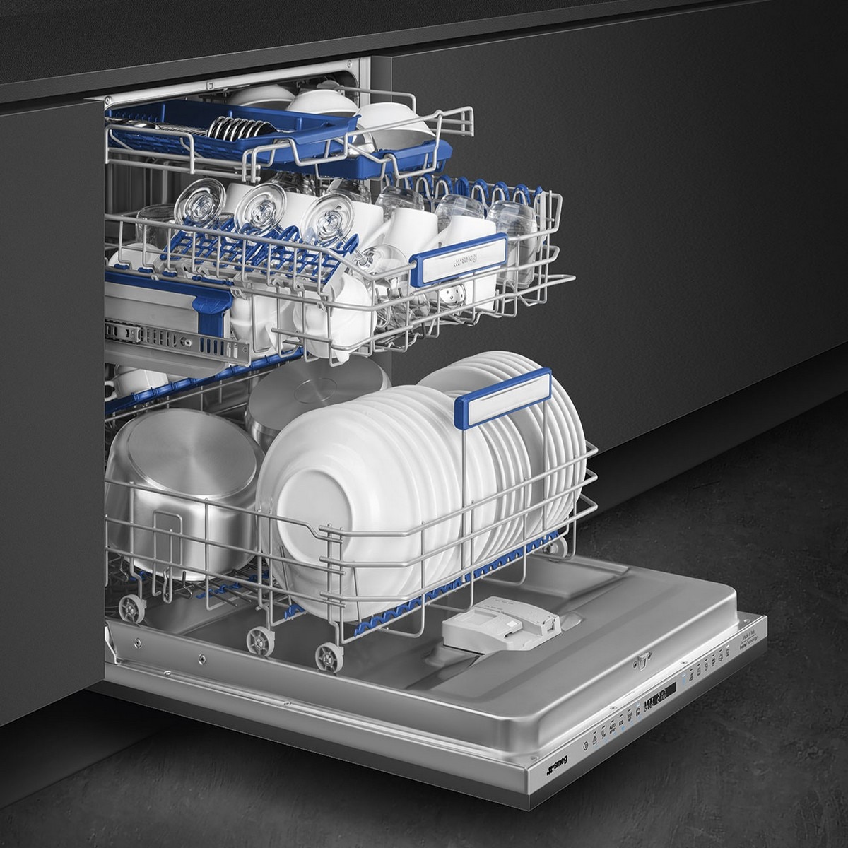 Máquina de Lavar Loiça Encastrável Smeg Universal STL324BQLLW com Wi-fi de 14 Conjuntos e de 60 cm 2
