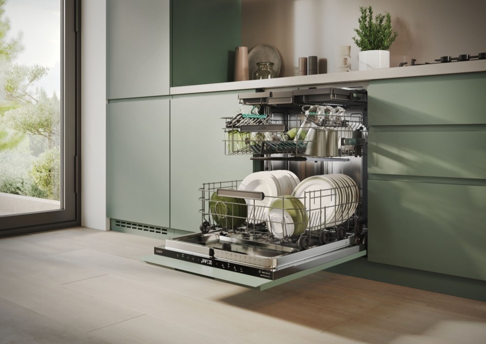 Máquina de Lavar Loiça Encastrável Candy CNS 4A4S3PSB Rapidó, 3º Cesto, de 14 Conjuntos e de 60 cm Inox-10