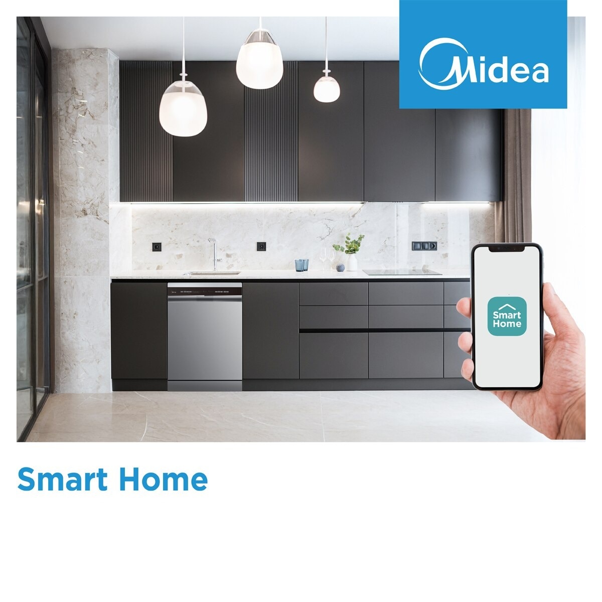 Máquina de Lavar Loiça Encastrável Midea MDWEB1403LB-WS de 14 Conjuntos e 60 cm 6