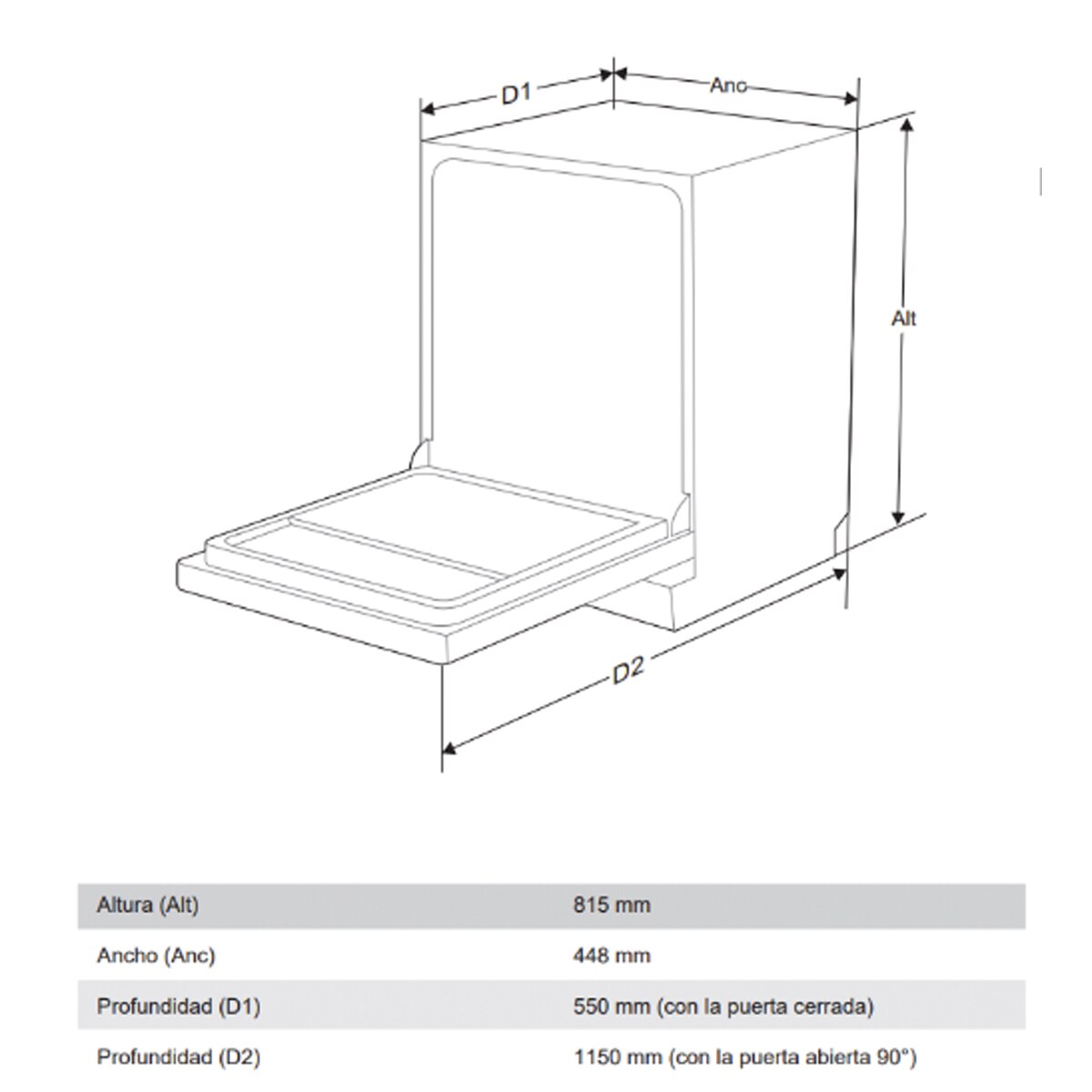 Máquina de Lavar Loiça Encastrável Midea MDWEB1004LS-W de 10 Conjuntos e 45cm 3