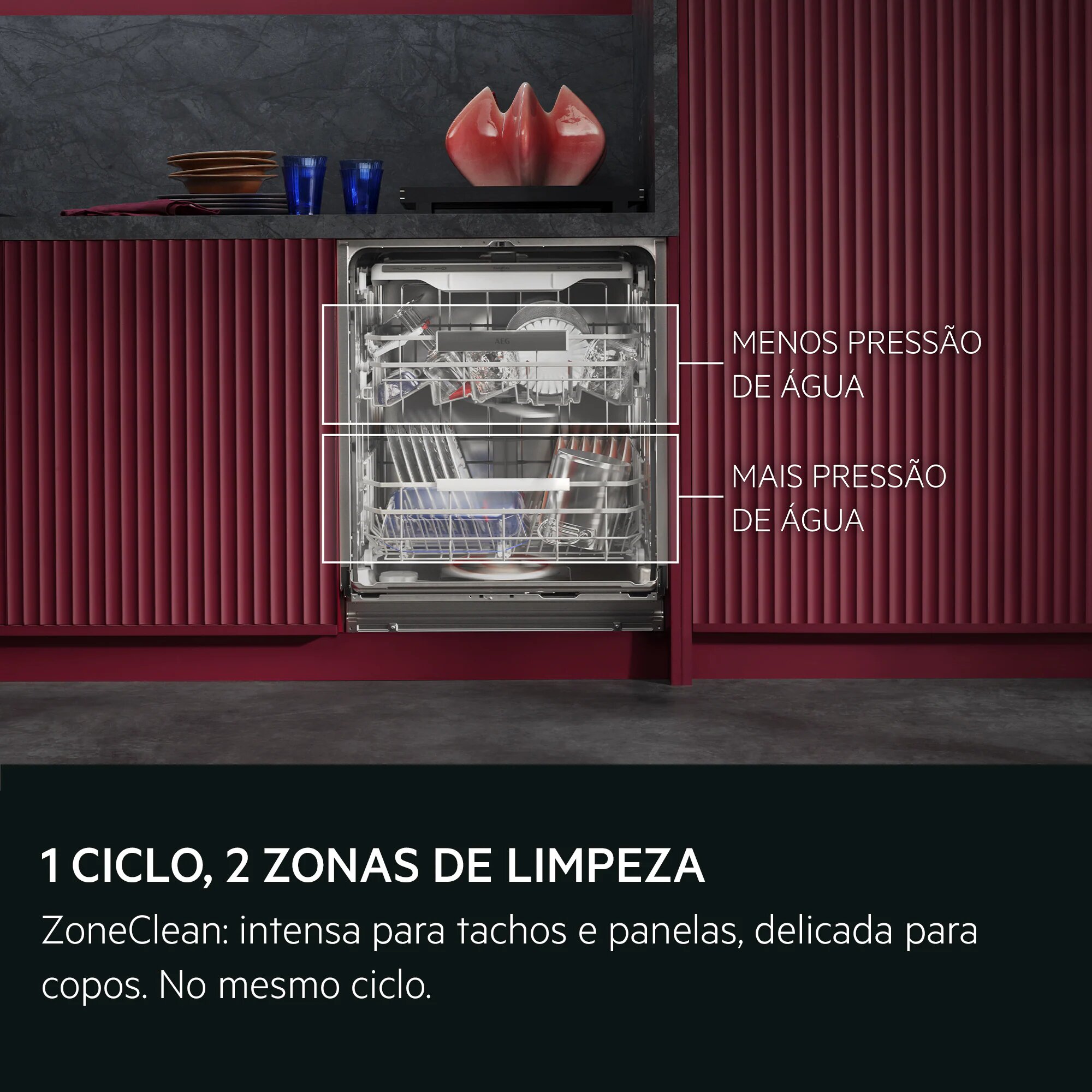 Máquina de Lavar Loiça Encastrável AEG Série 8000 GI8200X5TN, de 14 Conjuntos, 3ª Bandeja, Cesto Regulável em Altura, Luz Interior, Extra Silenciosa e de 60 cm 7