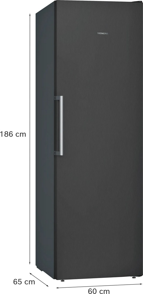 Arca Congeladora Vertical Siemens iQ300 GS36NVXEV de 186 cm - Inox Preto Aço Preto Anti-Impressões Digitais-3