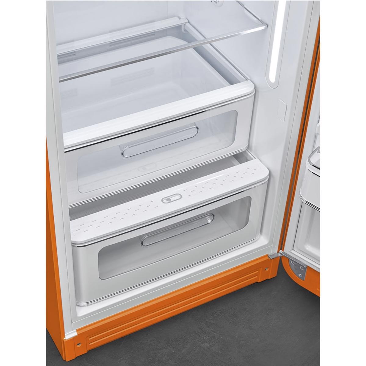 Frigorífico de 1 Porta Smeg Anni 50 FAB28ROR5 Ventilado e Estático com Dobradiças à Direita e de 153 cm - Laranja Polido Laranja-5