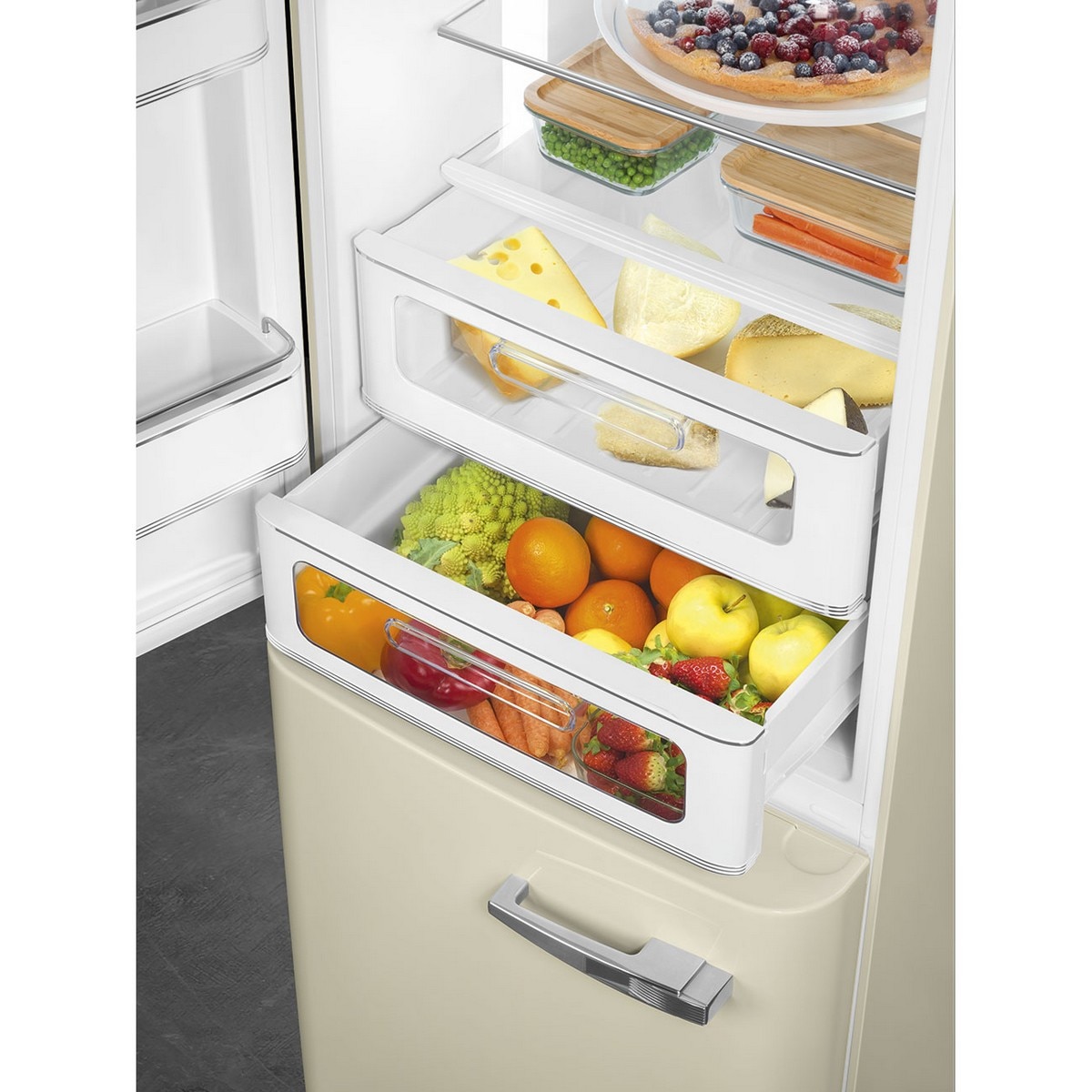 Frigorífico Combinado Smeg Anni 50 FAB32LCR6 Total No Frost com Abertura à Esquerda - Creme Creme-6