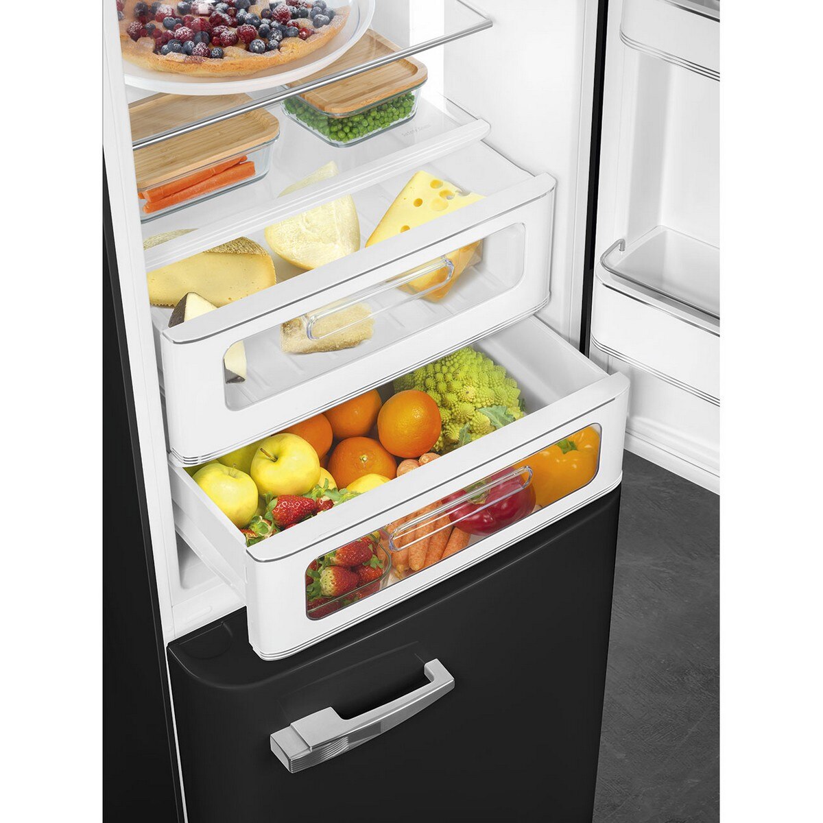 Frigorífico Combinado Smeg Anni 50 FAB32RBL6 Total No Frost com Abertura à Direita - Preto Preto-9