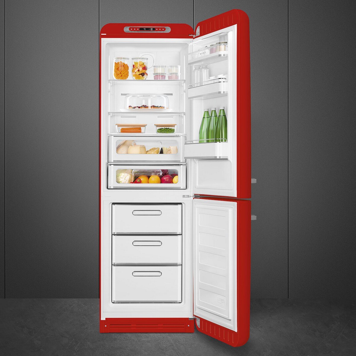 Frigorífico Combinado Smeg Anni 50 FAB32RRD6 Total No Frost com Abertura à Direita - Vermelho Vermelho-2
