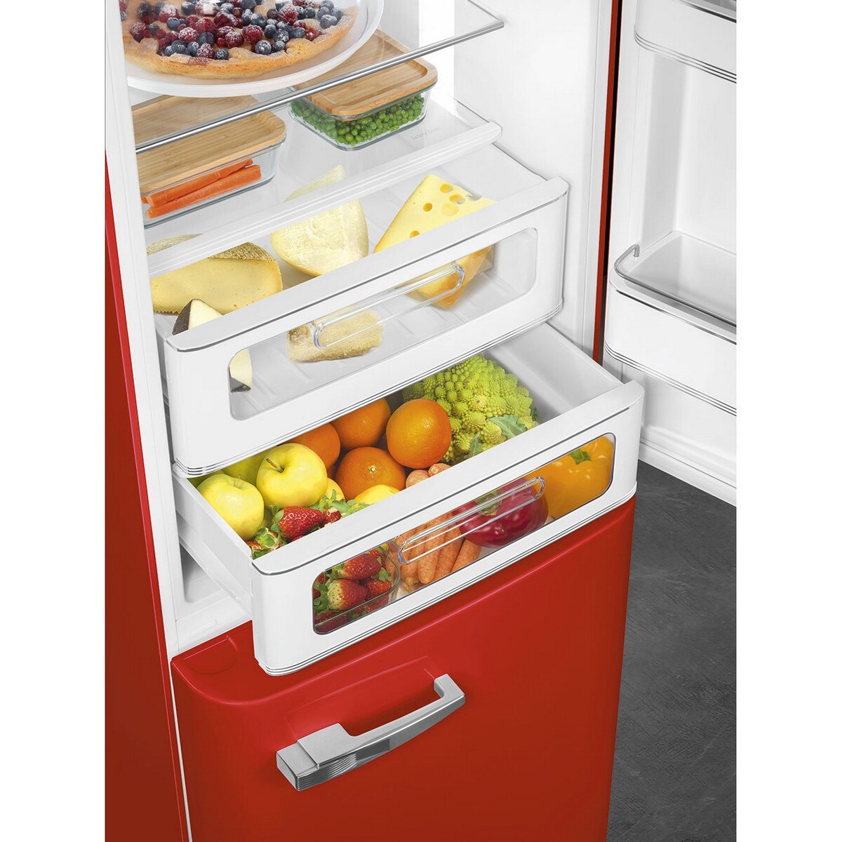 Frigorífico Combinado Smeg Anni 50 FAB32RRD6 Total No Frost com Abertura à Direita - Vermelho Vermelho-10