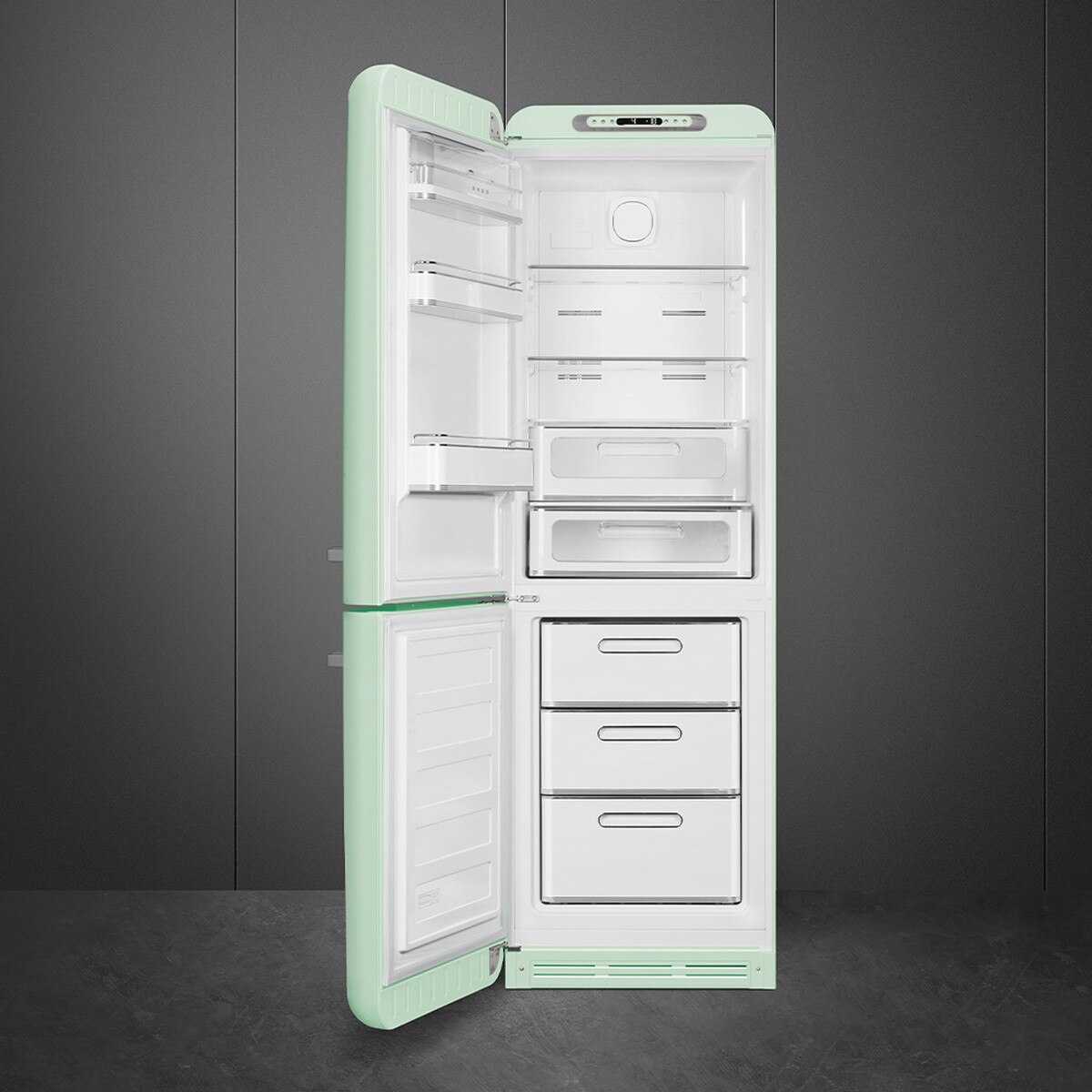 Frigorífico Combinado Smeg Anni 50 FAB32LPG6 Total No Frost com Abertura à Esquerda - Verde Água Verde Água-2