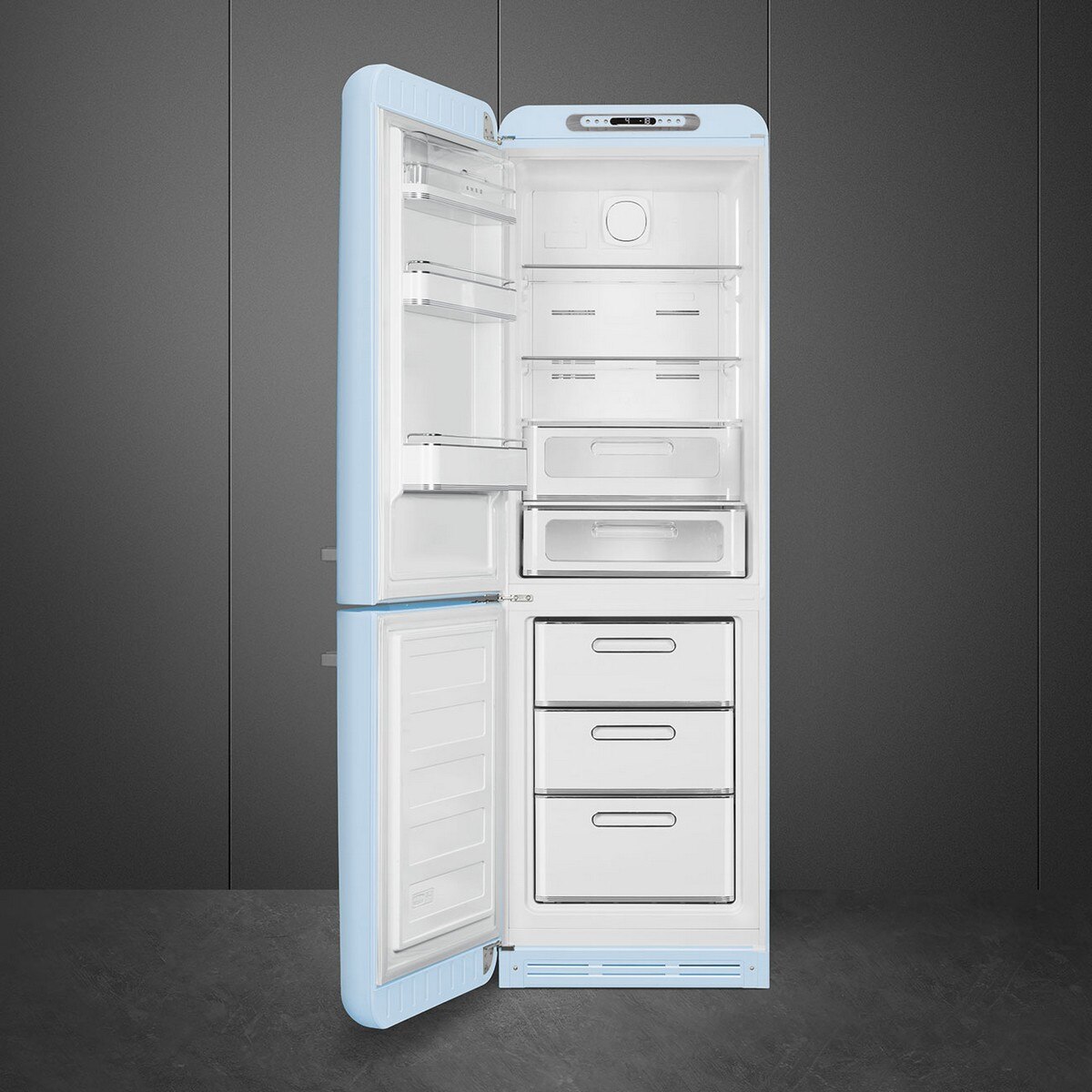 Frigorífico Combinado Smeg Anni 50 FAB32LPB6 Total No Frost com Abertura à Esquerda - Azul Céu 4