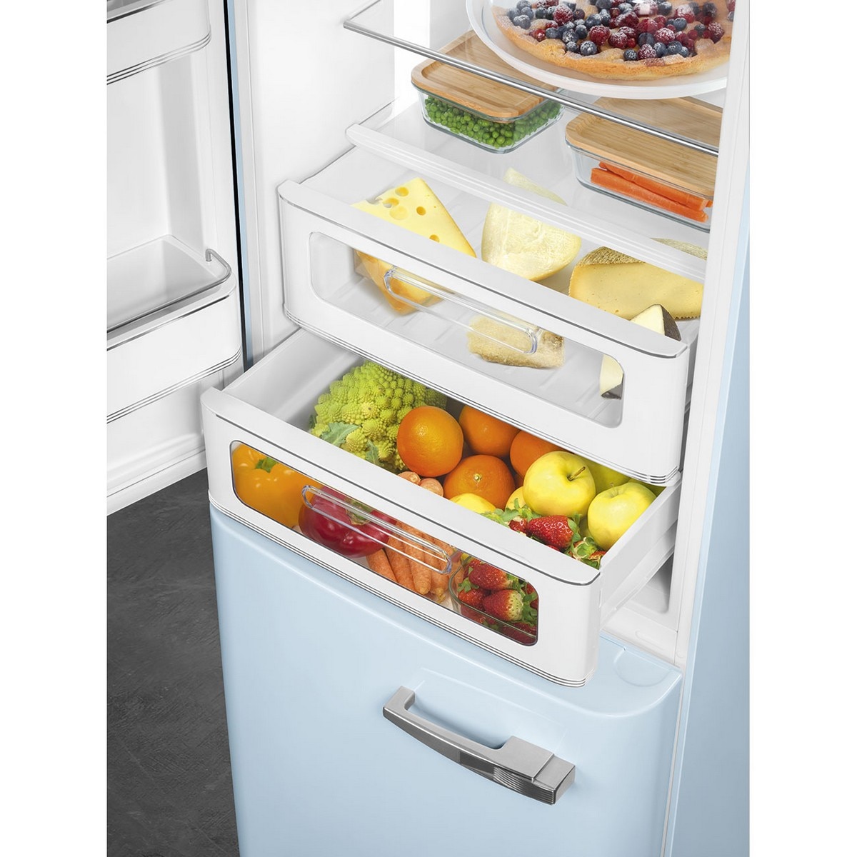 Frigorífico Combinado Smeg Anni 50 FAB32LPB6 Total No Frost com Abertura à Esquerda - Azul Céu 7