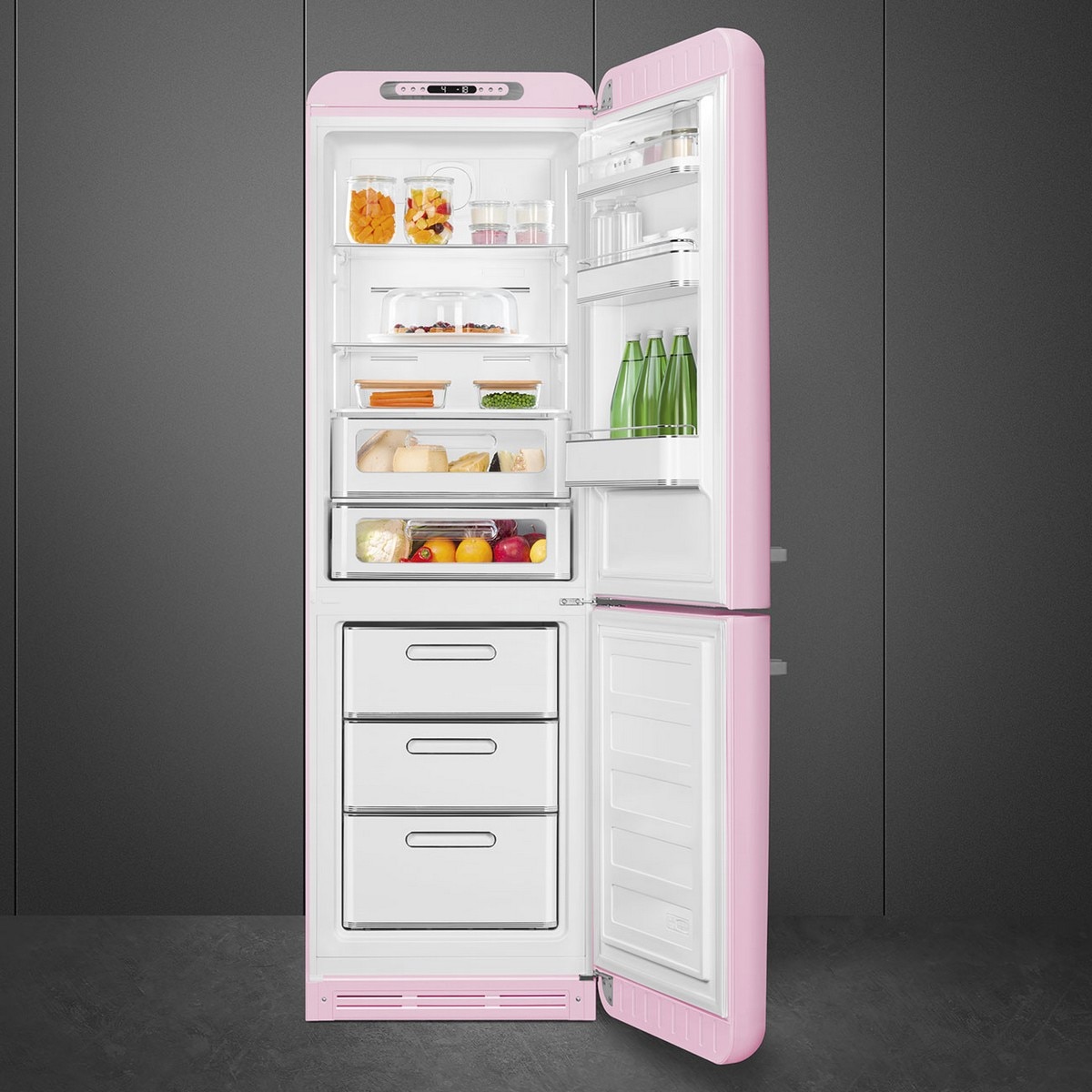 Frigorífico Combinado Smeg Anni 50 FAB32RPK6 Total No Frost com Abertura à Direita - Rosa Rosa-2