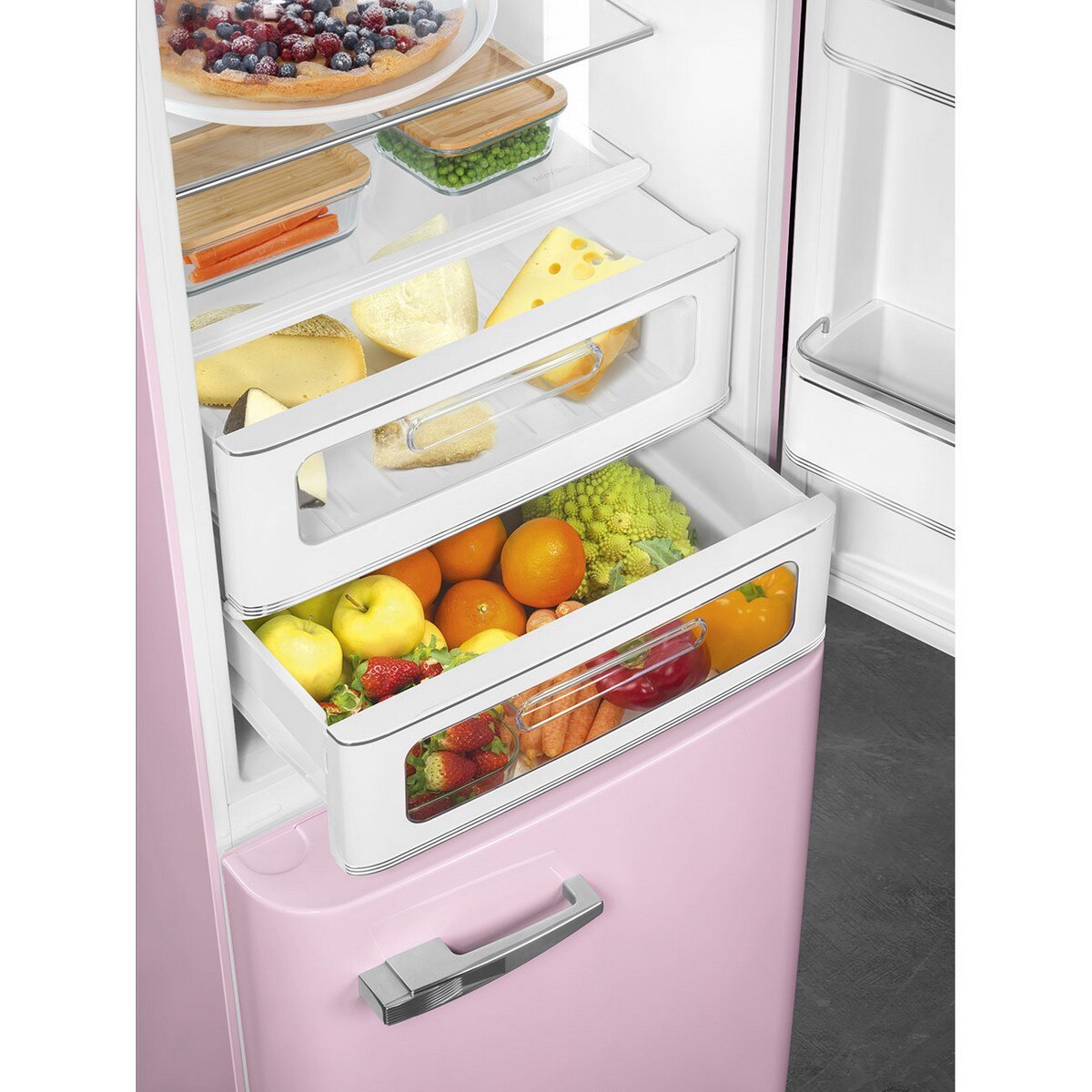 Frigorífico Combinado Smeg Anni 50 FAB32RPK6 Total No Frost com Abertura à Direita - Rosa Rosa-10