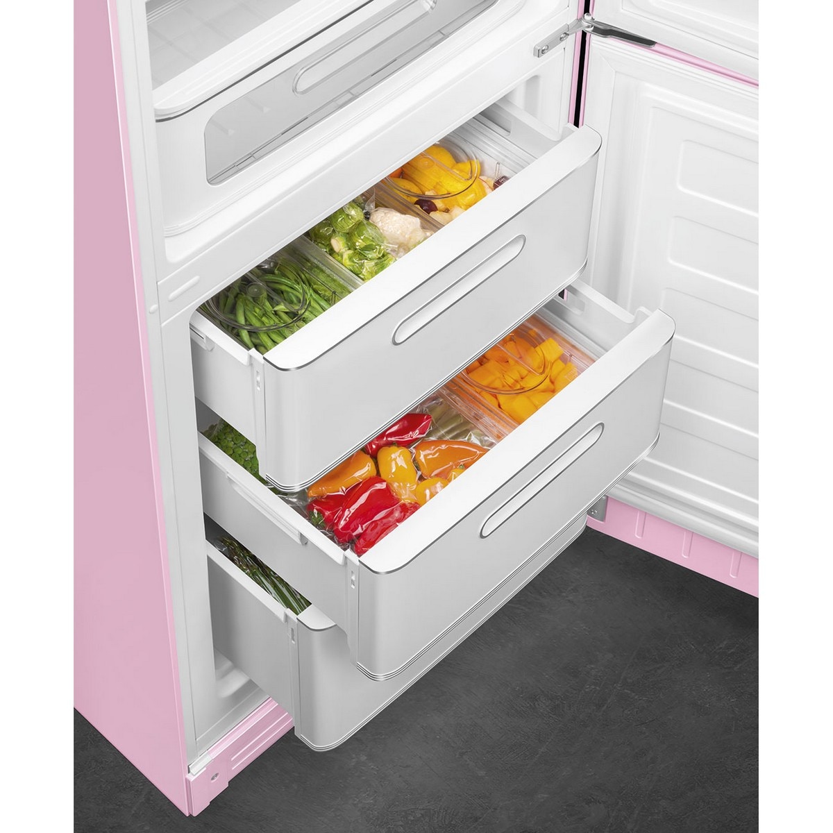Frigorífico Combinado Smeg Anni 50 FAB32RPK6 Total No Frost com Abertura à Direita - Rosa Rosa-13