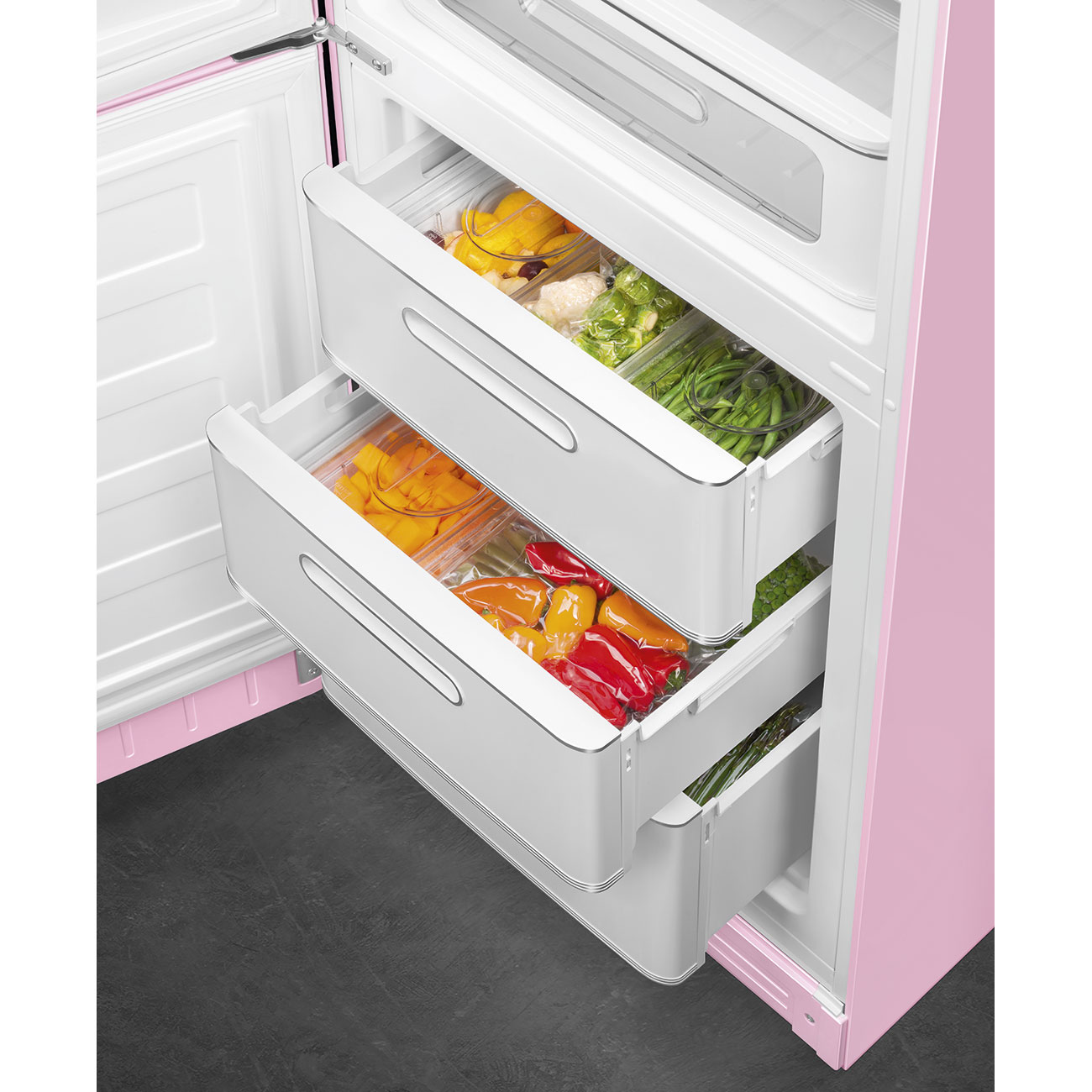 Frigorífico Combinado Smeg FAB32LPK6 Total No Frost, 331 Litros com Abertura à Esquerda - Rosa Rosa-10