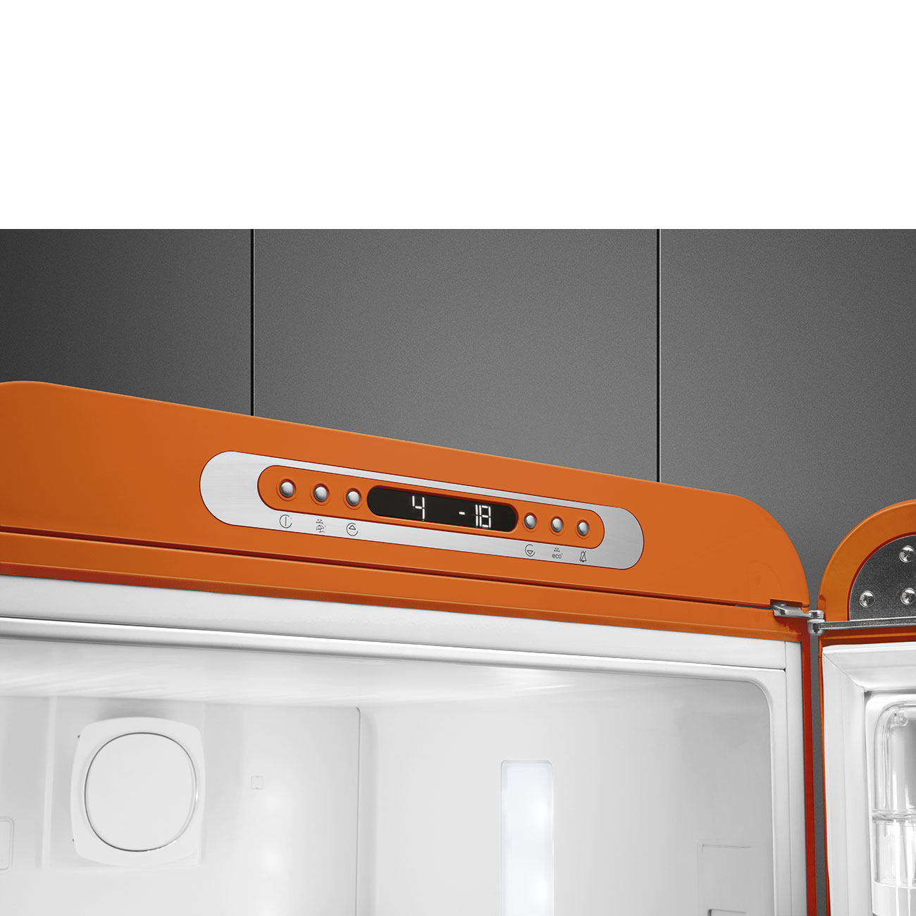 Frigorífico Combinado Smeg FAB32ROR6 Total No Frost, 331 Litros com Abertura à Direita - Laranja Laranja-7