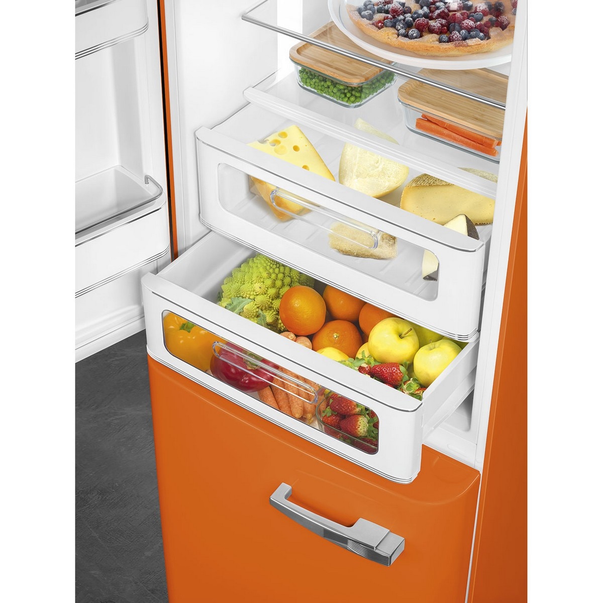 Frigorífico Combinado Smeg Anni 50 FAB32LOR6 Total No Frost com Abertura à Esquerda - Laranja Laranja-6