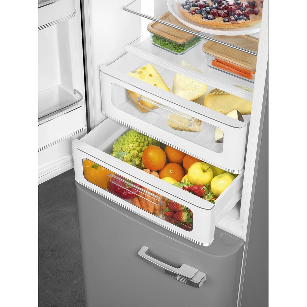 Frigorífico Combinado Smeg Anni 50 FAB32LSV6 Total No Frost com Abertura à Esquerda - Silver Silver-6