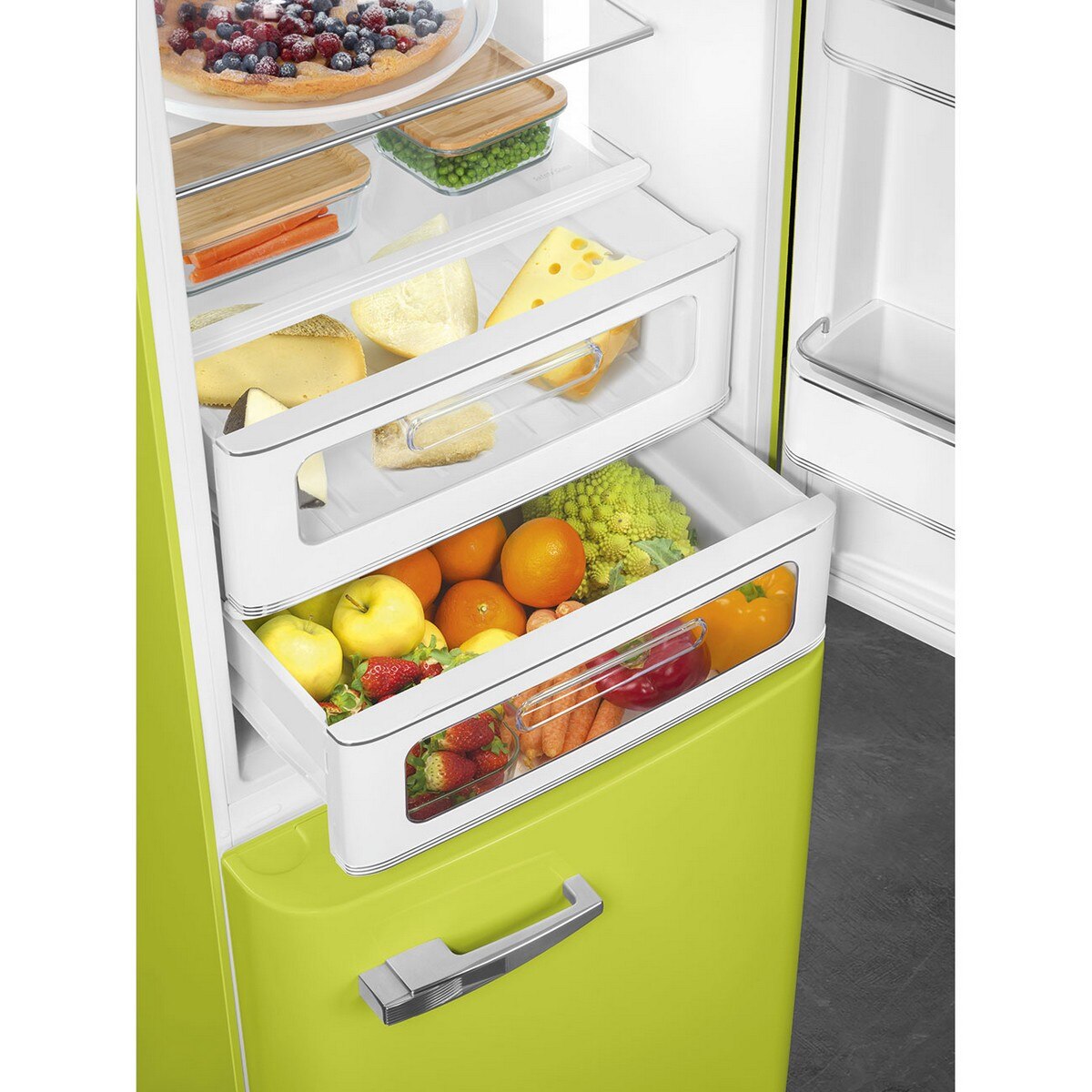 Frigorífico Combinado Smeg Anni 50 FAB32RLI6 Total No Frost com Abertura à Direita - Verde Maçã Verde maçã-10