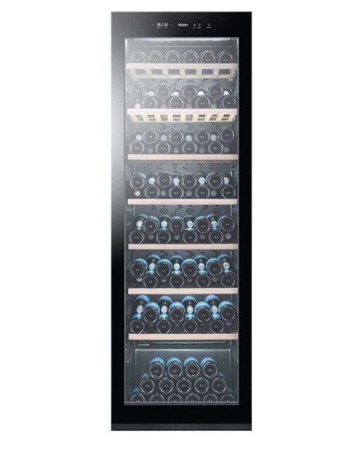 Garrafeira Haier WS171GA com Capacidade para 171 Garrafas Standard de Vinho - Preto e Vidro Preto / Vidro-1