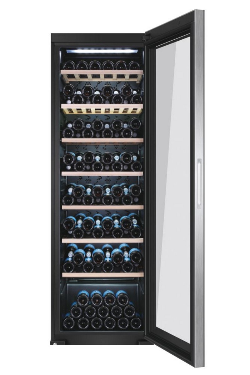 Garrafeira Haier WS171GA com Capacidade para 171 Garrafas Standard de Vinho - Preto e Vidro Preto / Vidro-6