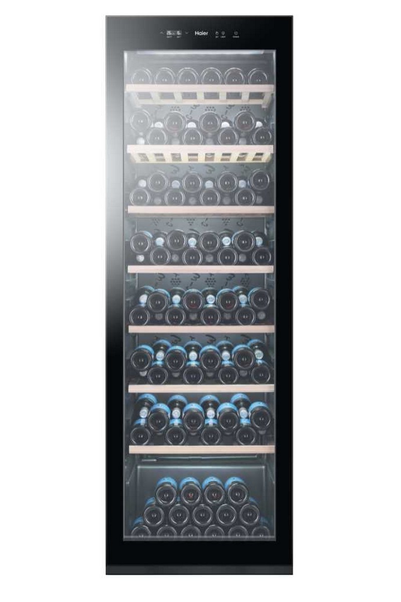 Garrafeira Haier WS171GA com Capacidade para 171 Garrafas Standard de Vinho - Preto e Vidro Preto / Vidro-8