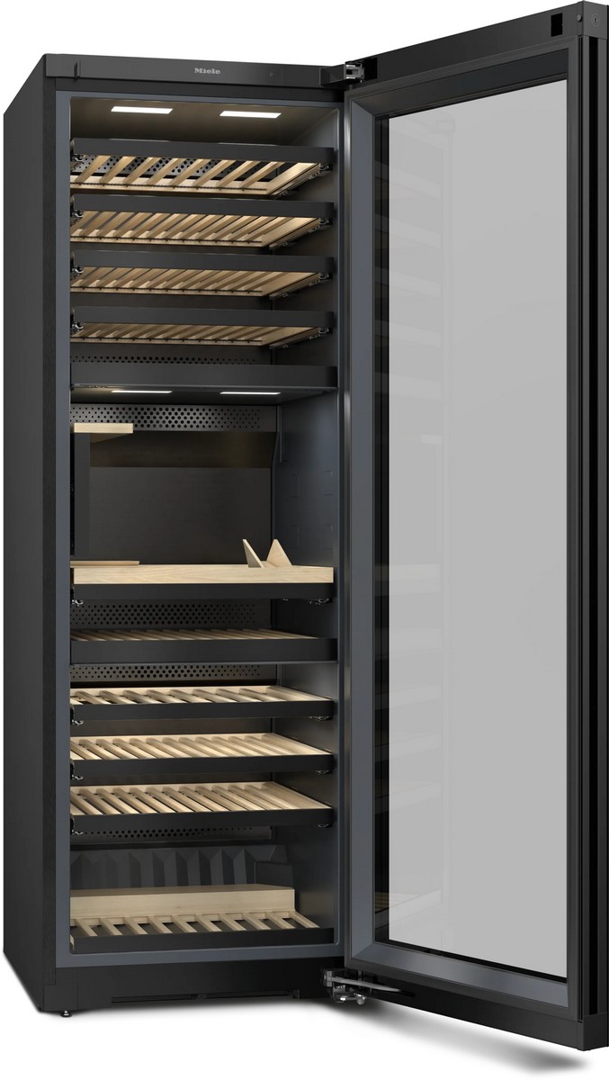 Garrafeira Miele KWT 4999 F OBSW com SommelierSet, FlexiFrame, 3 Zonas de Temperatura e de 146 Garrafas Standard - Black Steel Preto-2