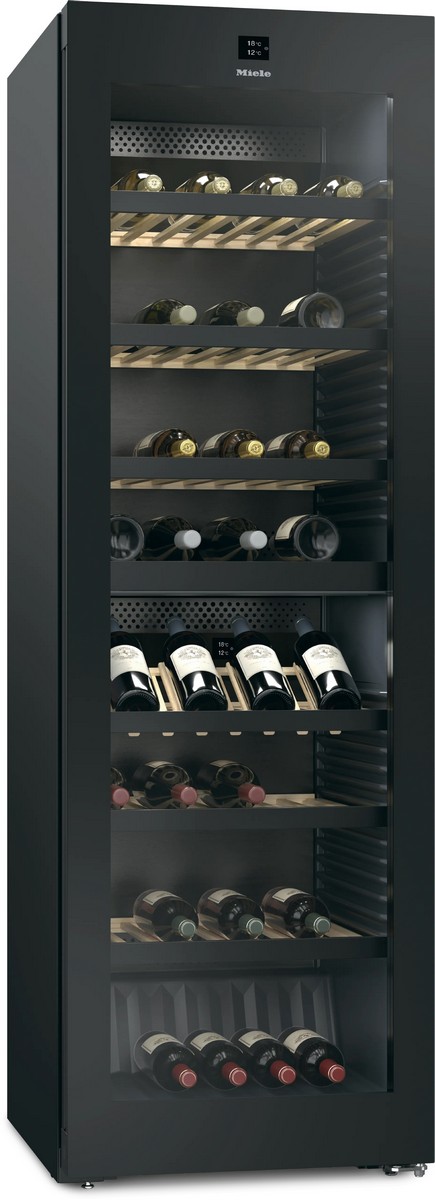 Imagem 0 de Garrafeira Miele KWTS 4785 F 125 Gala Ed para 153 Garrafas Standard - Vidro Preto Obsidiana