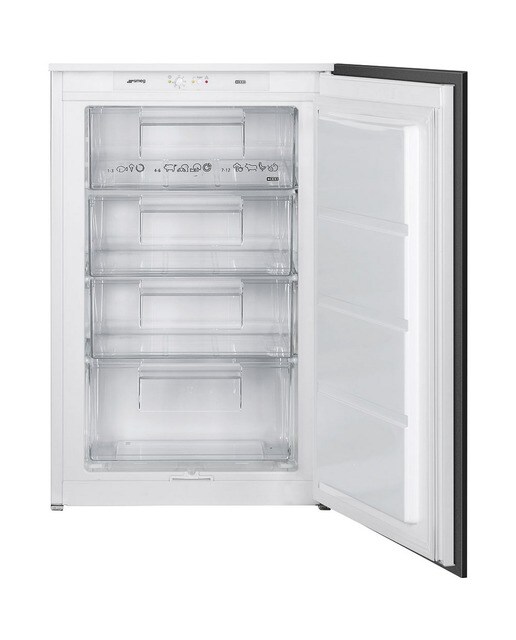 Imagem 0 de Arca Mini Congeladora Vertical Encastrável Smeg Universal S4F094E Estático, Dobradiças à Direita, de 87,3 cm - Branco