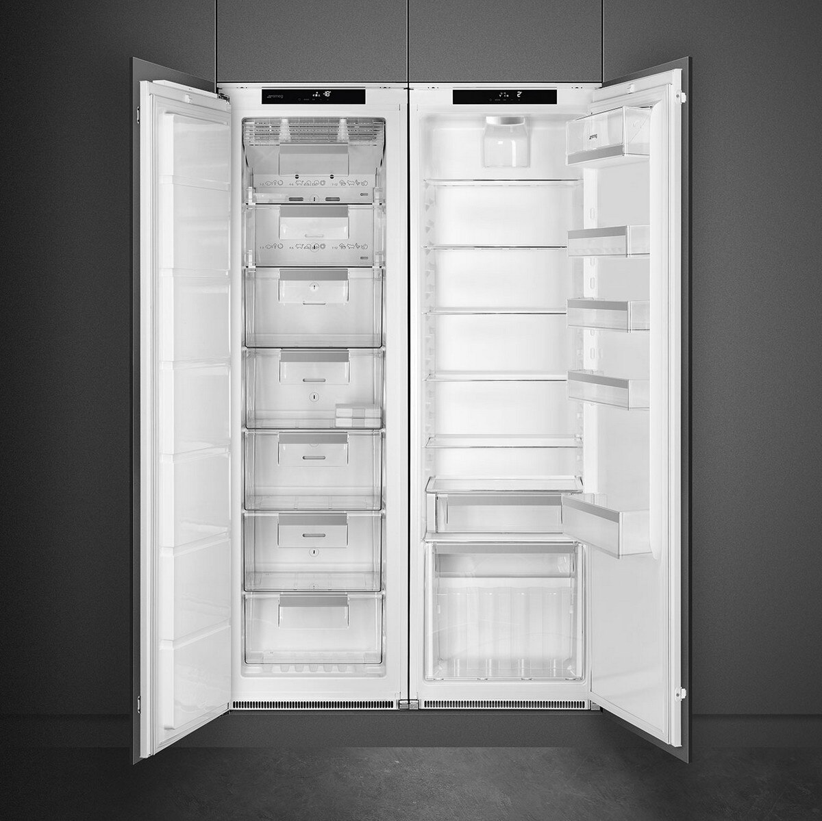 Arca Congeladora Vertical Encastrável Smeg Universal S8F174NE No Frost com Dobradiças à Direita e de 177,2 cm - Branco Branco-2