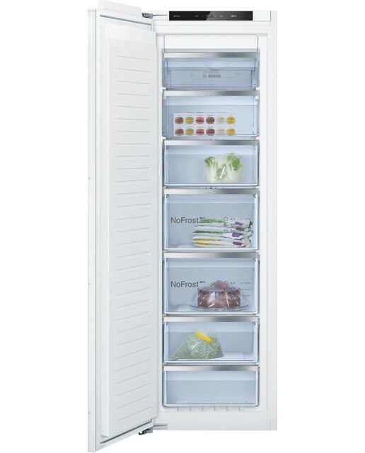 Arca Congeladora Vertical Encastrável Bosch Serie 4 GIN81VEE0 NoFrost e de 177,2 cm - Branco Branco-1