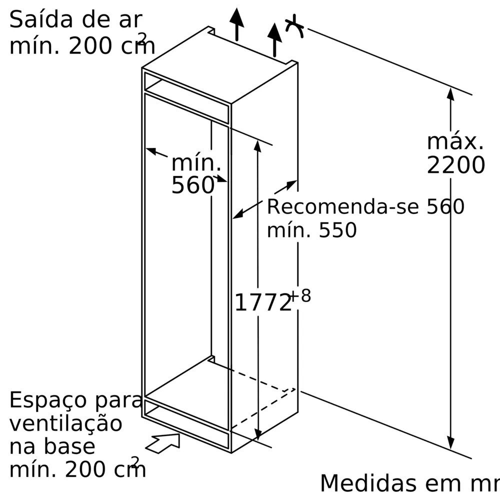Arca Congeladora Vertical Encastrável Siemens GI81NACE0 No Frost e de 177,2 cm - Branco 4