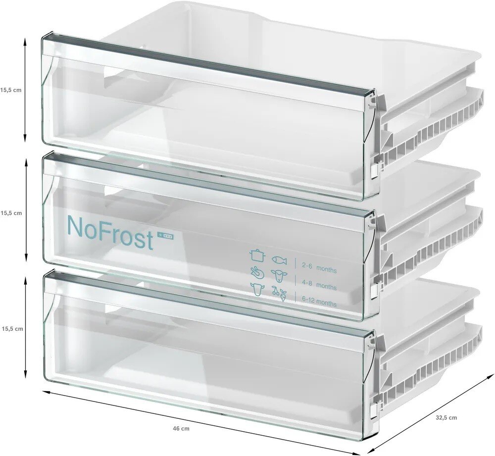 Arca Mini Congeladora Vertical Encastrável Siemens iQ500 GU21NADE0 NoFrost de 82 cm - Branco Branco-5