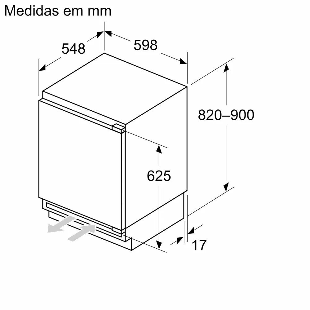 Arca Mini Congeladora Vertical Encastrável Siemens iQ500 GU21NADE0 NoFrost de 82 cm - Branco Branco-8