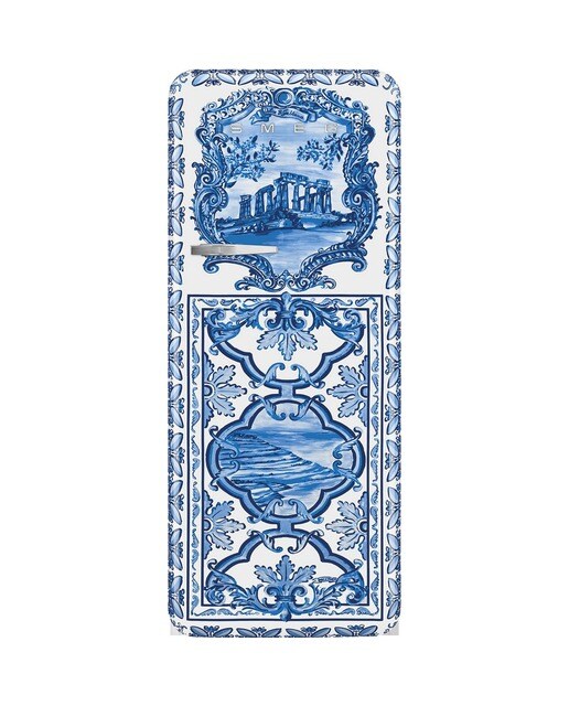 Imagem 0 de Frigorífico de 1 Porta Smeg Anni 50 Dolce&Gabbana Divina Cucina FAB28RDGME5 Dobradiças à Direita de 153 cm - Blu Mediterraneo