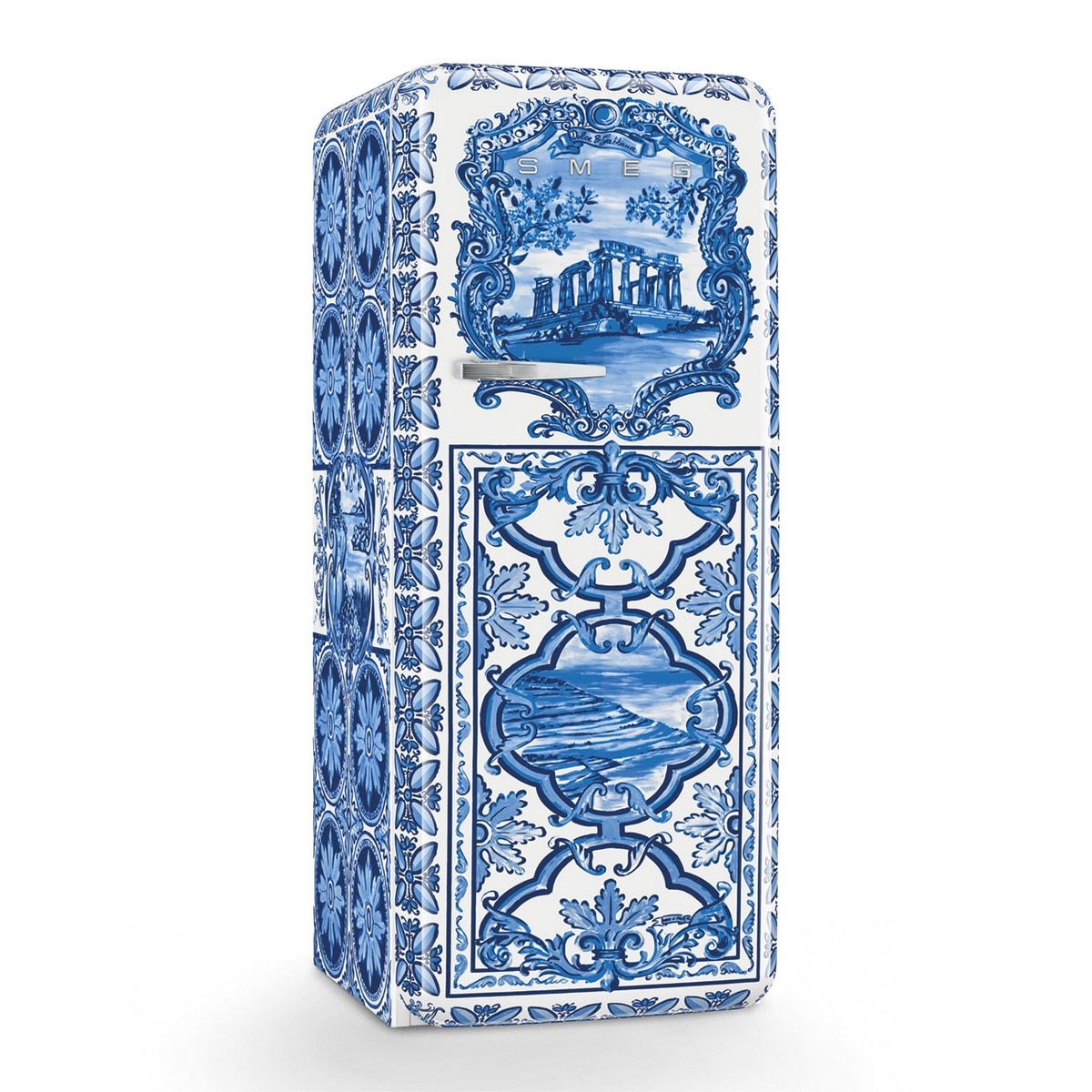 Frigorífico de 1 Porta Smeg Anni 50 Dolce&Gabbana Divina Cucina FAB28RDGME5 Dobradiças à Direita de 153 cm - Blu Mediterraneo Azul-2