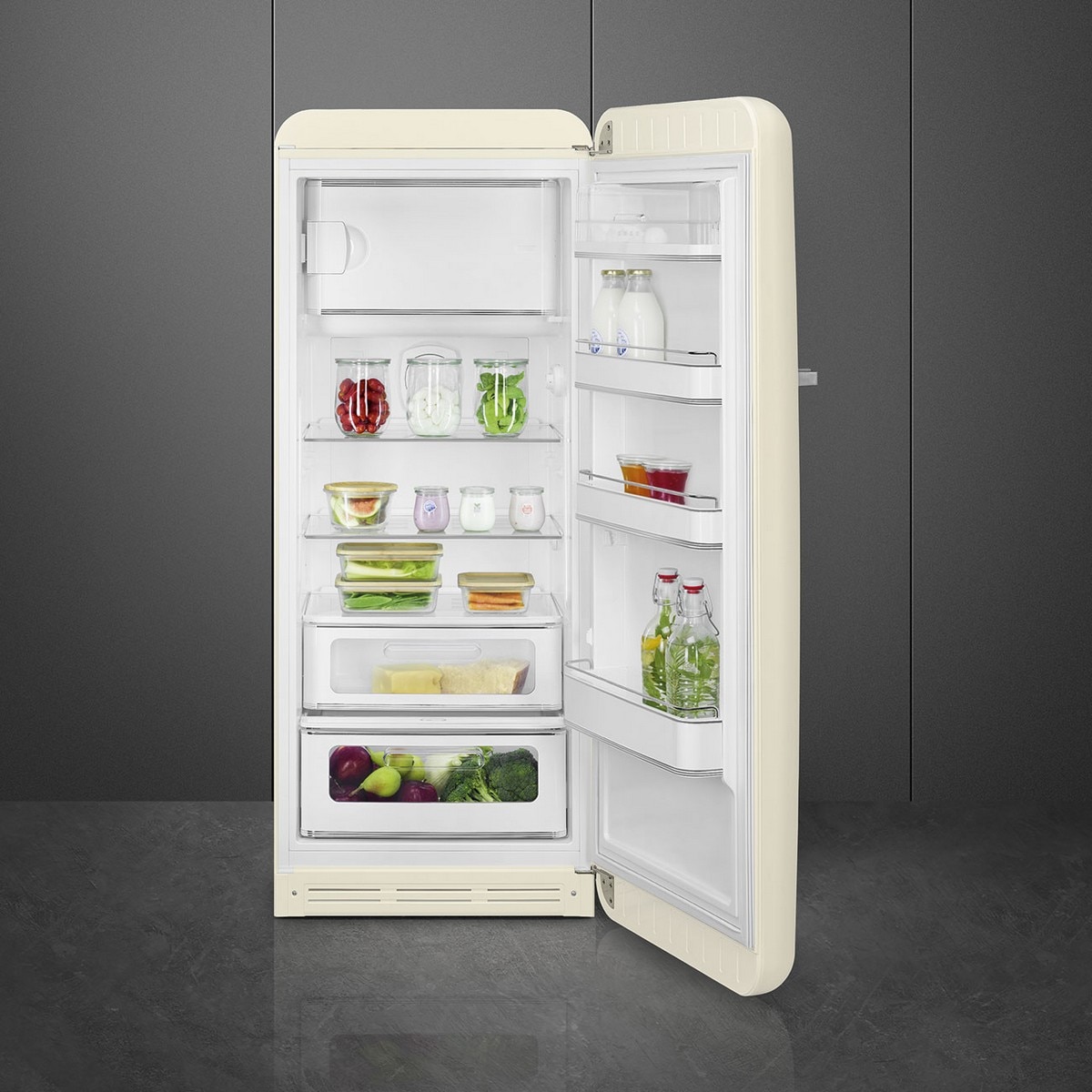 Frigorífico de 1 Porta Smeg FAB28RCR6, Compressor Inverter, 270 Litros, com Abertura à Direita - Creme Creme-8