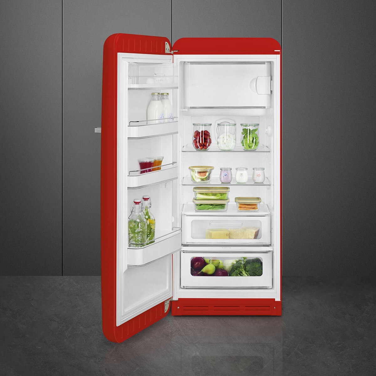 Frigorífico de 1 Porta Smeg FAB28LRD6, Compressor Inverter, 270 Litros, com Abertura à Esquerda - Vermelho Vermelho-4