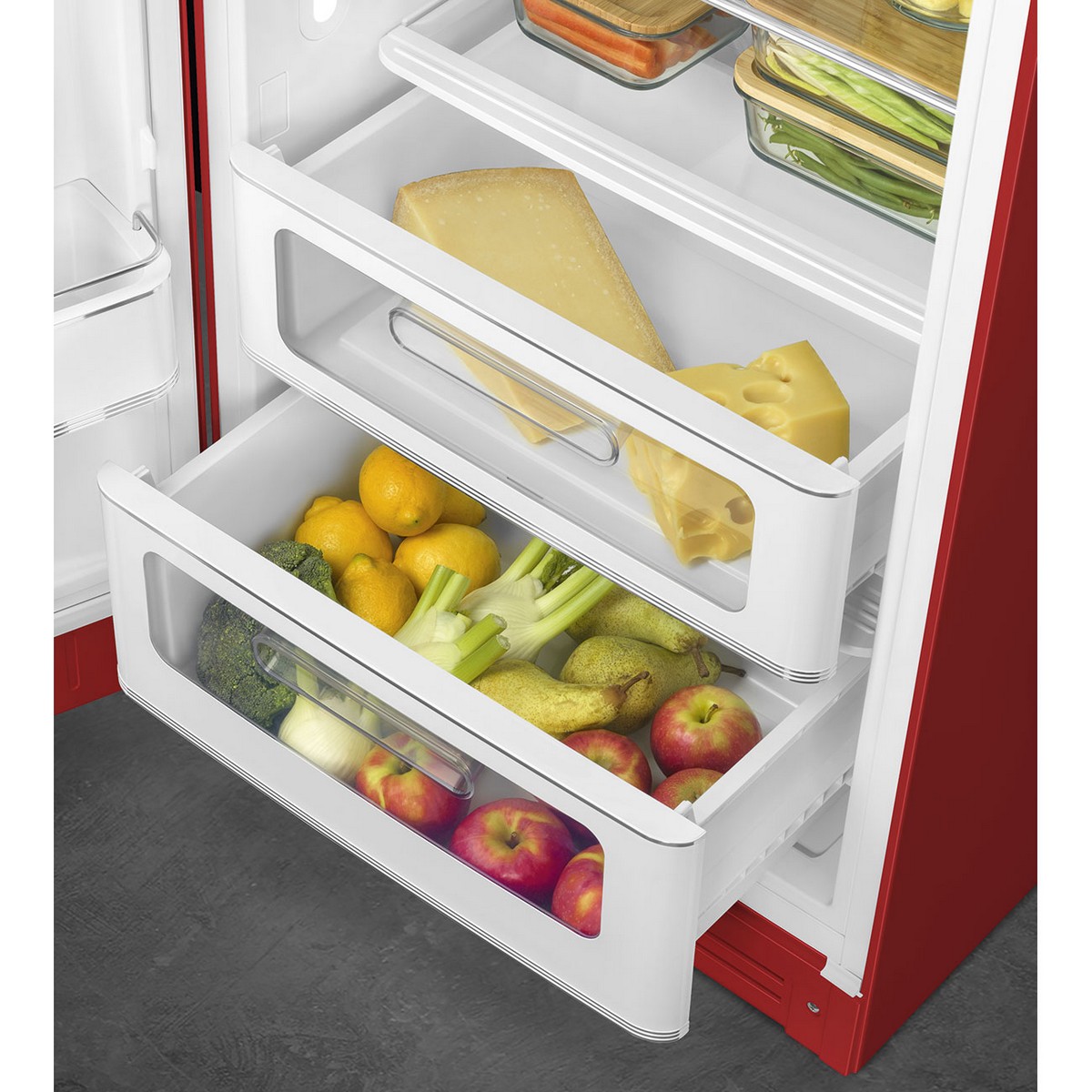 Frigorífico de 1 Porta Smeg FAB28LRD6, Compressor Inverter, 270 Litros, com Abertura à Esquerda - Vermelho Vermelho-8