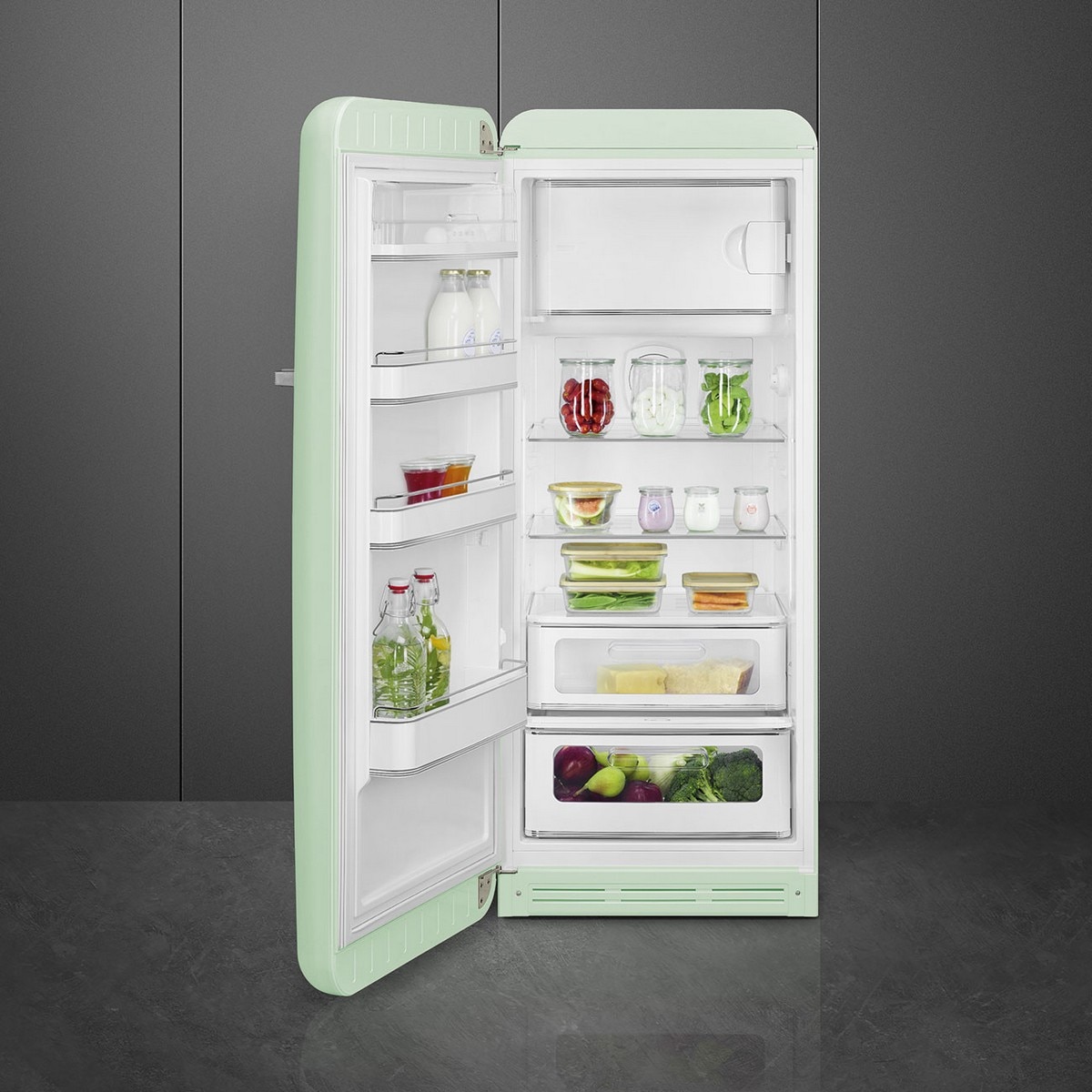 Frigorífico de 1 Porta Smeg FAB28LPG6, Compressor Inverter, 270 Litros, com Abertura à Esquerda - Verde Água Verde Água-4
