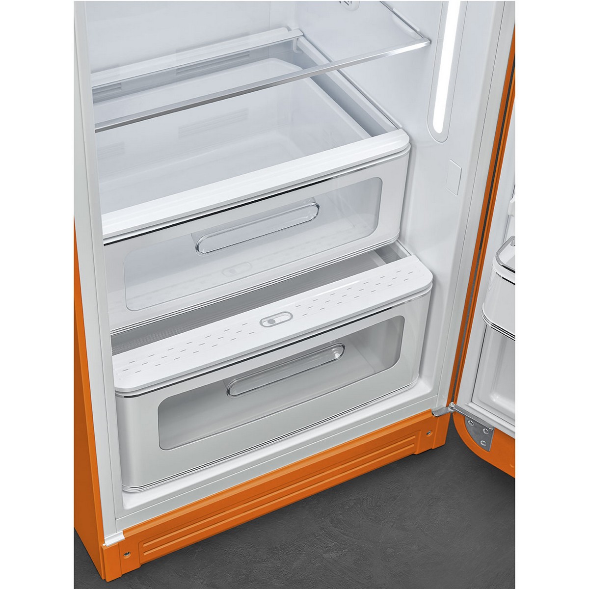 Frigorífico de 1 Porta Smeg FAB28ROR6, Compressor Inverter, 270 Litros, com Abertura à Direita - Laranja Laranja-8