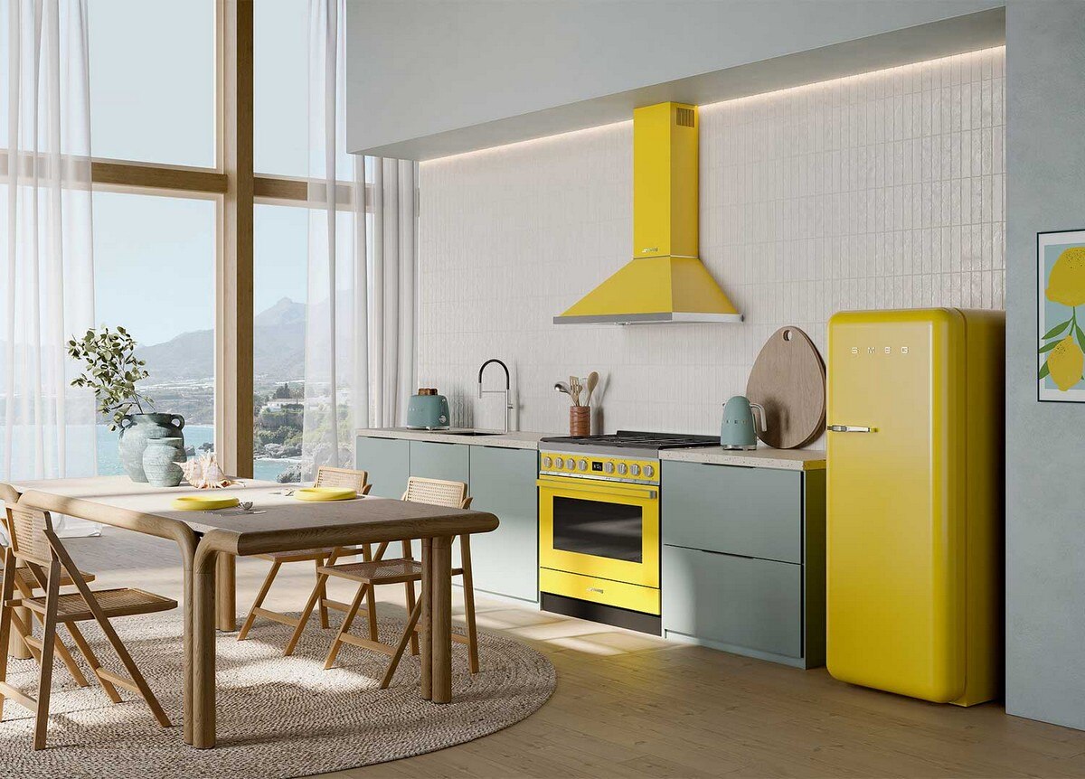 Frigorífico de 1 Porta Smeg FAB28RYW6, Compressor Inverter, 270 Litros, com Abertura à Direita - Amarelo Amarelo-9