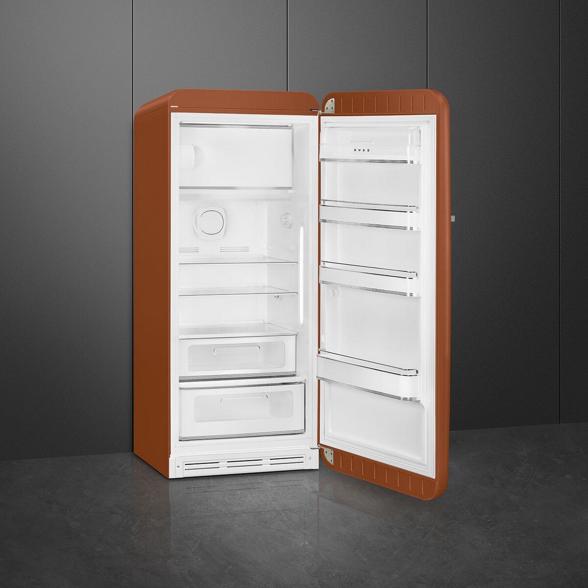 Frigorífico de 1 Porta Smeg FAB28RDRU6, Compressor Inverter, 270 Litros, com Abertura à Direita - Rust Mate Rust-2