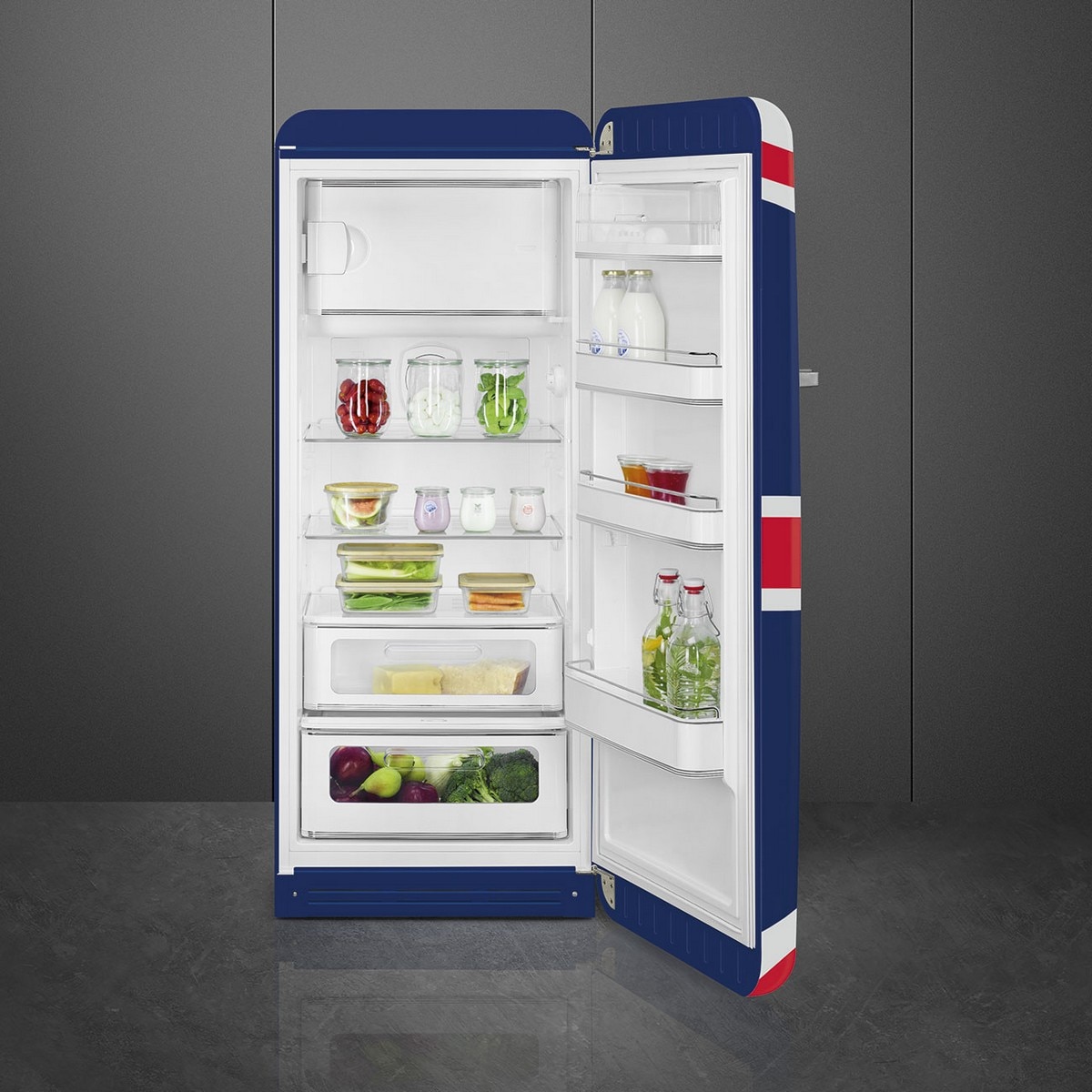 Frigorífico de 1 Porta Smeg FAB28RDUJ6, Compressor Inverter, 270 Litros, com Abertura à Direita - Union Jack Multicolor-4