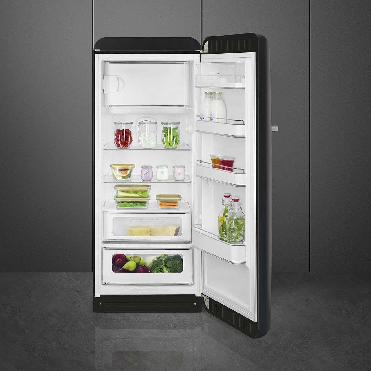 Frigorífico de 1 Porta Smeg FAB28RDBB6, Compressor Inverter, 270 Litros, com Abertura à Direita - Preto Preto-4