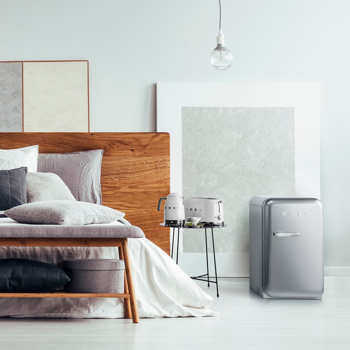 Frigorífico de 1 Porta Smeg FAB5RSV6, 34 litros, Frio Estático com Abertura à Direita - Prata Prata-4