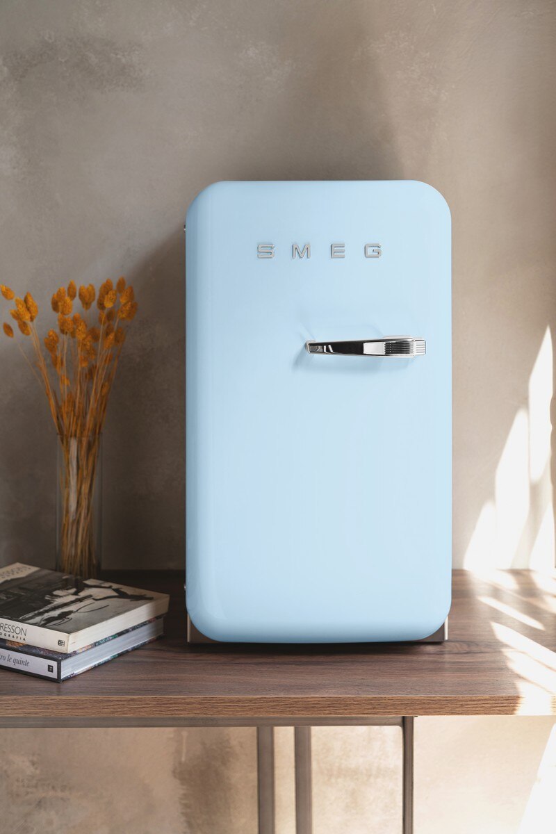 Frigorífico de 1 Porta Smeg Anni 50 FAB5LPB6 Frio Estático, 34 Litros, com Abertura à Esquerda - Azul Céu Azul Céu-3