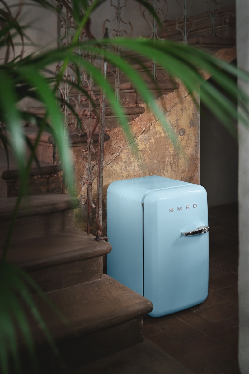 Frigorífico de 1 Porta Smeg Anni 50 FAB5LPB6 Frio Estático, 34 Litros, com Abertura à Esquerda - Azul Céu Azul Céu-4