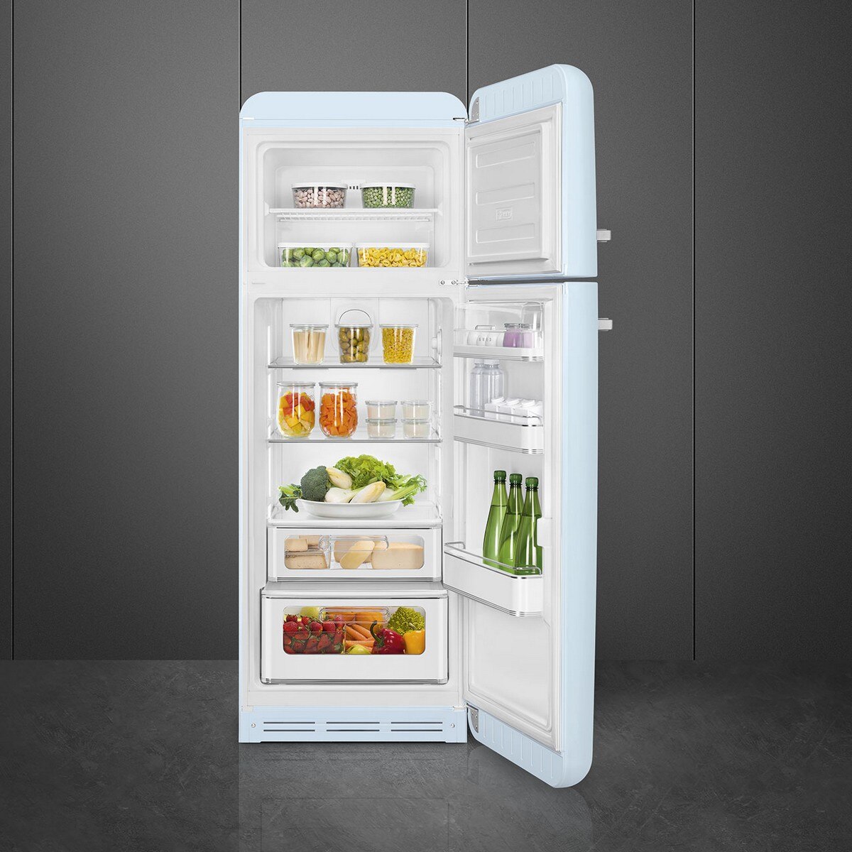 Frigorífico de 2 Portas Smeg Anni 50 FAB30RPB6 Ventilado com Abertura à Direita - Azul Céu Azul Céu-9